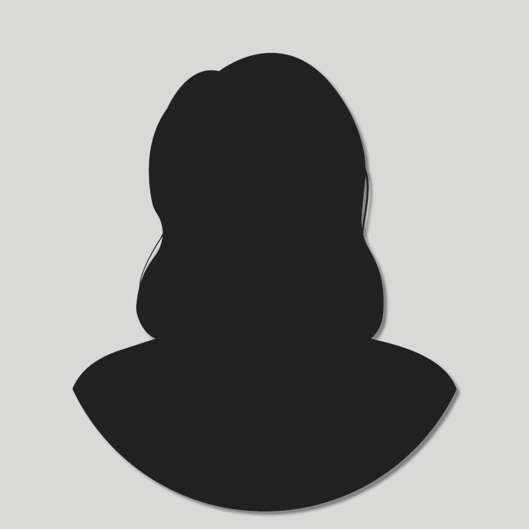 Black silhouette of a person’s bust avatar on a light gray background.